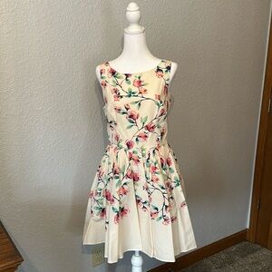 Lauren Conrad Dress- spring, Easter, wedding 
Size 10
Color cream W/ pink&green